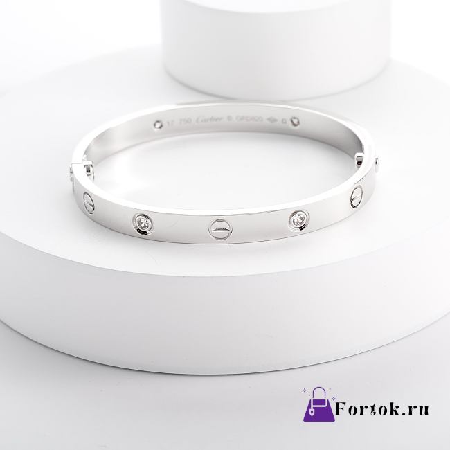 Fortok Cartier LOVE Bracelet Medium Model 4 Diamonds Silver/ Gold/ Rose Gold - 1