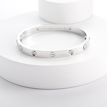 Fortok Cartier LOVE Bracelet Medium Model 4 Diamonds Silver/ Gold/ Rose Gold