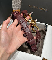 Fortok Bottega Veneta Intrecciato Leather Belt Burgundy Knot Buckle 2cm - 3