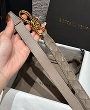 Fortok Bottega Veneta Intrecciato Leather Belt Light Brown Knot Buckle 2cm - 3
