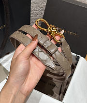 Fortok Bottega Veneta Intrecciato Leather Belt Light Brown Knot Buckle 2cm - 2