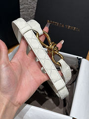Fortok Bottega Veneta Intrecciato Leather Belt White Knot Buckle 2cm - 5