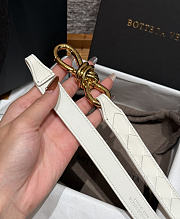 Fortok Bottega Veneta Intrecciato Leather Belt White Knot Buckle 2cm - 4