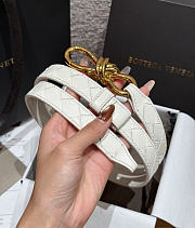 Fortok Bottega Veneta Intrecciato Leather Belt White Knot Buckle 2cm - 3