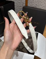 Fortok Bottega Veneta Intrecciato Leather Belt White Knot Buckle 2cm - 2