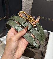 Fortok Bottega Veneta Intrecciato Leather Belt Green Knot Buckle 2cm - 6