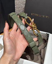 Fortok Bottega Veneta Intrecciato Leather Belt Green Knot Buckle 2cm - 5