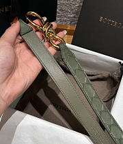 Fortok Bottega Veneta Intrecciato Leather Belt Green Knot Buckle 2cm - 3