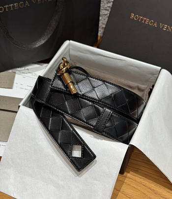 Fortok Bottega Veneta Andiamo Belt Black 3cm