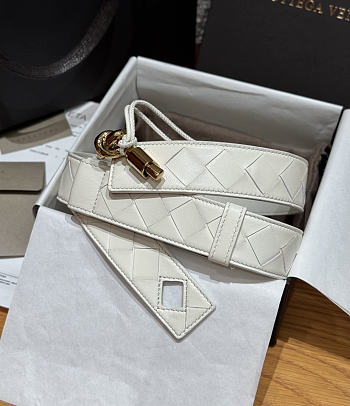 Fortok Bottega Veneta Andiamo Belt White 3cm
