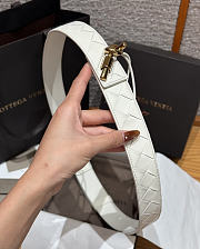 Fortok Bottega Veneta Andiamo Belt White 3cm - 6