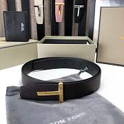 Fortok Tom Ford Reversible T-buckle Belt Brown - Black 3.5mm  - 1