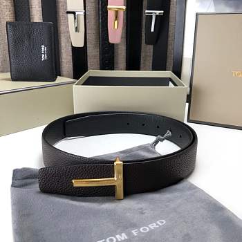 Fortok Tom Ford Reversible T-buckle Belt Brown - Black 3.5mm 