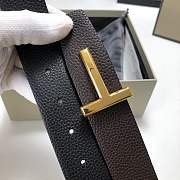Fortok Tom Ford Reversible T-buckle Belt Brown - Black 3.5mm  - 4