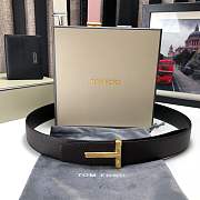 Fortok Tom Ford Reversible T-buckle Belt Brown - Black 3.5mm  - 3