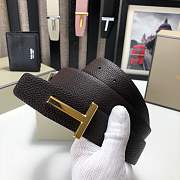Fortok Tom Ford Reversible T-buckle Belt Brown - Black 3.5mm  - 2