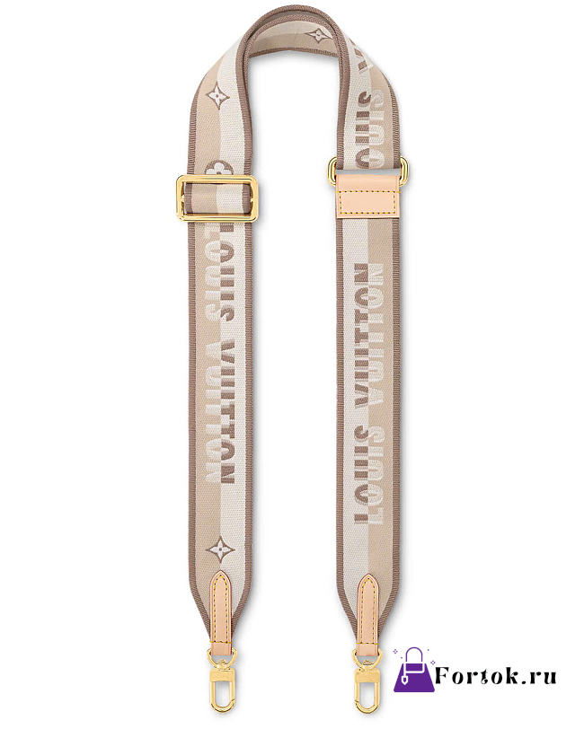 Fortok Louis Vuitton Jacquard Bandoulière Shoulder Strap Beige  - 1