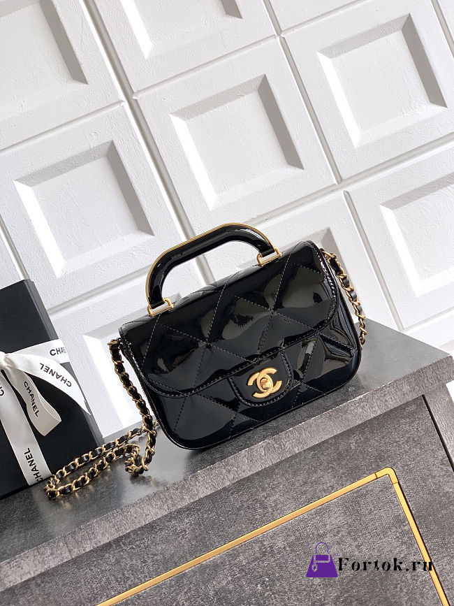 Fortok Chanel Coco Handle Flap Bag Fall-Winter 2025/26 Collection Mirror Black 18-4.5-13cm - 1