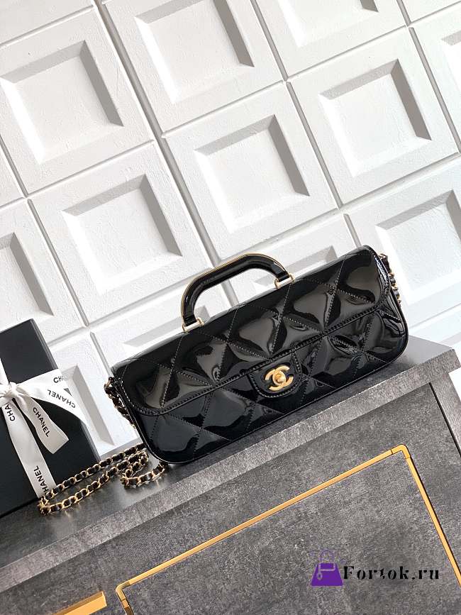 Fortok Chanel Coco Handle Flap Bag Fall-Winter 2025/26 Collection Mirror Black 12x 29 x 5cm - 1