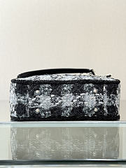 Fortok Chanel Tweed Tote Bag Black 24x33.5x11cm - 6