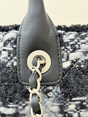 Fortok Chanel Tweed Tote Bag Black 24x33.5x11cm - 3