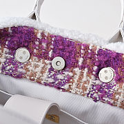 Fortok Chanel Tweed Small Tote Bag Purple 24*33.5*11cm - 4