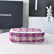Fortok Chanel Tweed Small Tote Bag Purple 24*33.5*11cm - 6