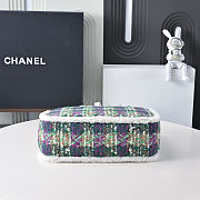 Fortok Chanel Tweed Small Tote Bag Green 24x33.5x11cm - 6