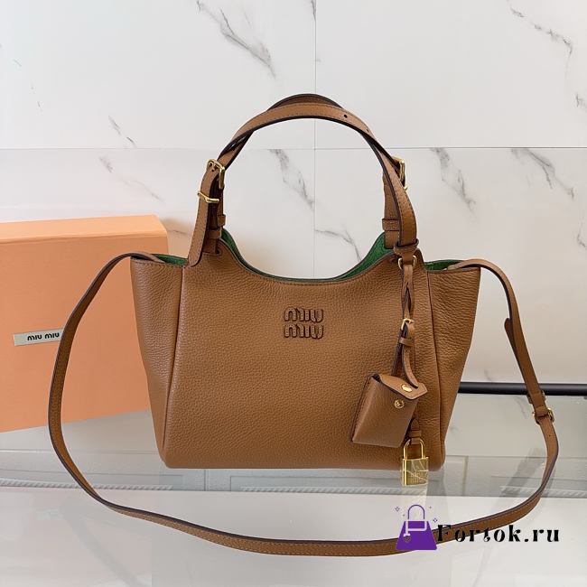 Fortok Miu Miu Tote Bag Brown 25.5 x 20 x 13 cm - 1