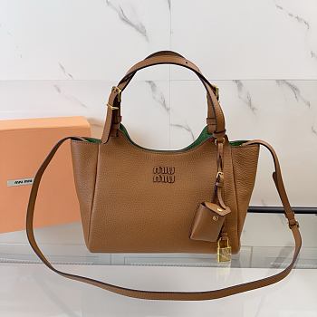 Fortok Miu Miu Tote Bag Brown 25.5 x 20 x 13 cm
