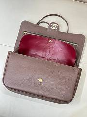 Fortok Chanel Grained Calfskin Maxi Flap Brown Gold Hardware 32x19.5x10cm - 3