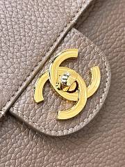 Fortok Chanel Grained Calfskin Maxi Flap Brown Gold Hardware 32x19.5x10cm - 6