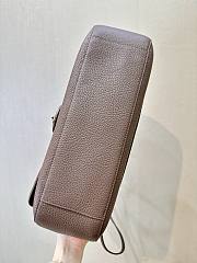 Fortok Chanel Grained Calfskin Maxi Flap Brown Gold Hardware 32x19.5x10cm - 5