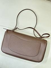 Fortok Chanel Grained Calfskin Maxi Flap Brown Silver Hardware 32x19.5x10cm - 3