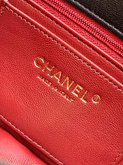 Fortok Chanel Chevron Quilted Top Handle Envelope Clutch Burgundy 10-26-5CM - 3