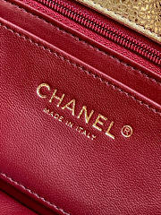 Fortok Chanel Chevron Quilted Top Handle Envelope Clutch Metallic Gold 10-26-5CM - 3