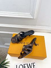 Fortok Louis Vuitton LV Frame Mules Monogram Canvas Brown 5.5cm    - 2