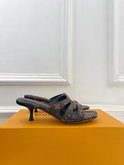Fortok Louis Vuitton LV Frame Mules Monogram Canvas Brown 5.5cm    - 5