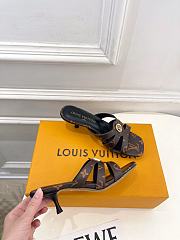 Fortok Louis Vuitton LV Frame Mules Monogram Canvas Brown 5.5cm    - 6