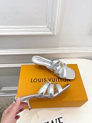 Fortok Louis Vuitton LV Frame Mules Metallic Silver 5.5cm     - 4