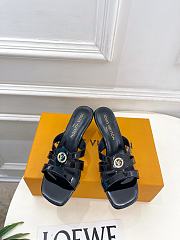 Fortok Louis Vuitton LV Frame Mules Patent Leather Black 5.5cm     - 1