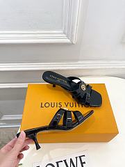 Fortok Louis Vuitton LV Frame Mules Patent Leather Black 5.5cm     - 4