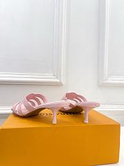 Fortok Louis Vuitton LV Frame Mules Leather Pink 5.5cm     - 4