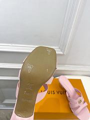 Fortok Louis Vuitton LV Frame Mules Leather Pink 5.5cm     - 3