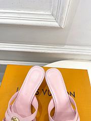 Fortok Louis Vuitton LV Frame Mules Leather Pink 5.5cm     - 2