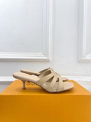 Fortok Louis Vuitton LV Frame Mules Leather Beige 5.5cm     - 5