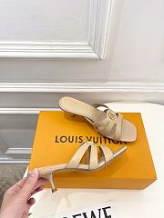 Fortok Louis Vuitton LV Frame Mules Leather Beige 5.5cm     - 4