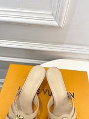 Fortok Louis Vuitton LV Frame Mules Leather Beige 5.5cm     - 3