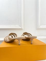 Fortok Louis Vuitton LV Frame Mules Leather Beige 5.5cm     - 2