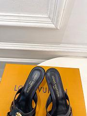 Fortok Louis Vuitton LV Frame Mules Leather Black 5.5cm     - 3
